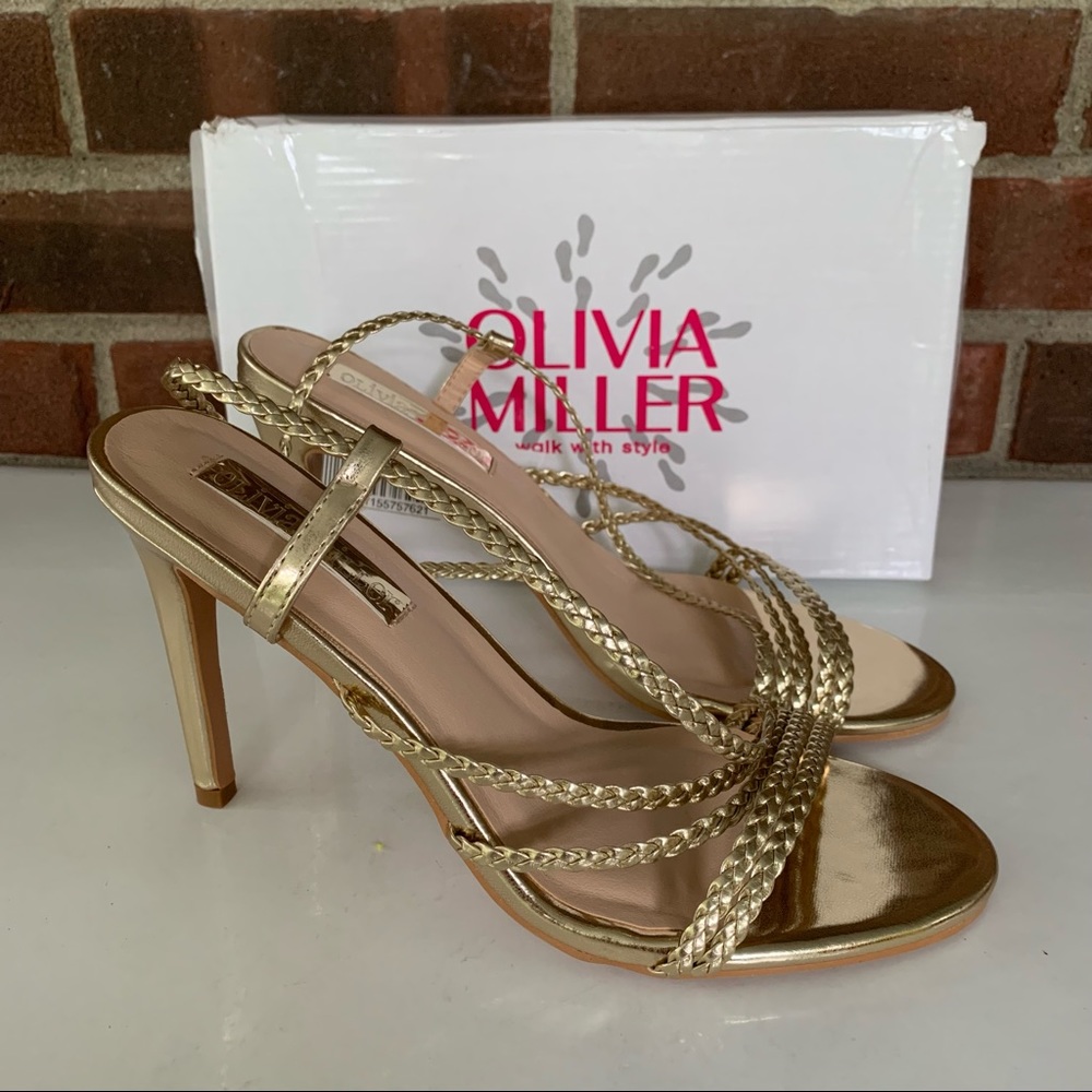 Olivia Miller gold high heel dressy sandals Women’s US 8.5 M NEW